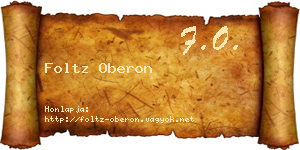 Foltz Oberon névjegykártya